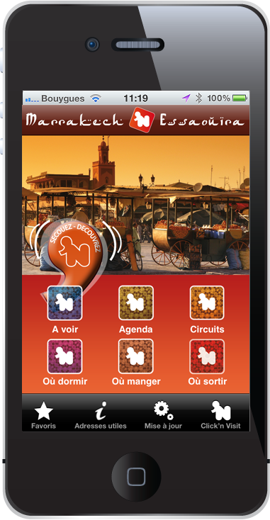Guide touristique pour smartphone click 'n visit marrakech essaouira